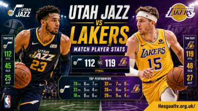 utah jazz vs lakers match player stats