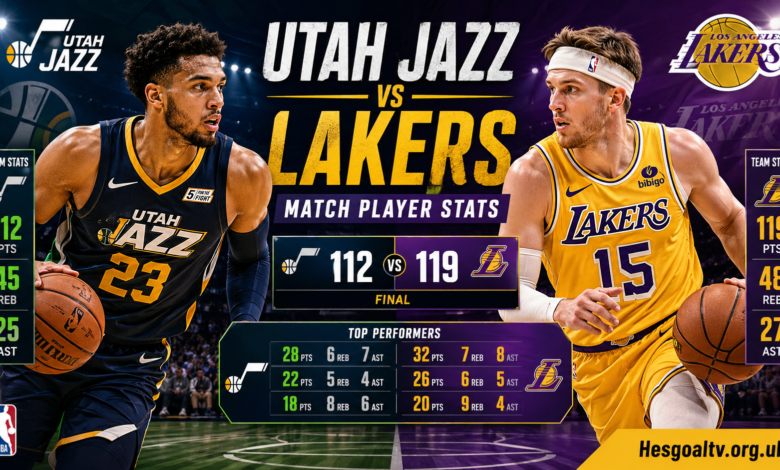 utah jazz vs lakers match player stats
